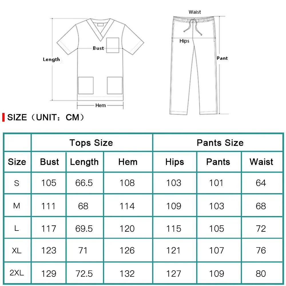 Women's Elastic Scrub Set | Comfortable Uniform Top & Pants