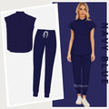 Women's Elastic Scrub Set | Comfortable Uniform Top & Pants