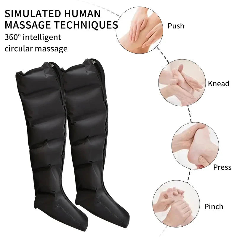 Air Compression Leg Massager with Remote | Feet, Calves & Thighs Comfort