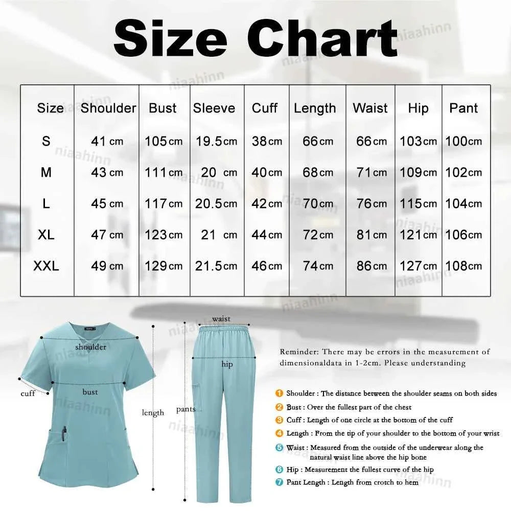 Spandex Scrub Uniform Set | Flexible Top & Pants for Healthcare Professionals