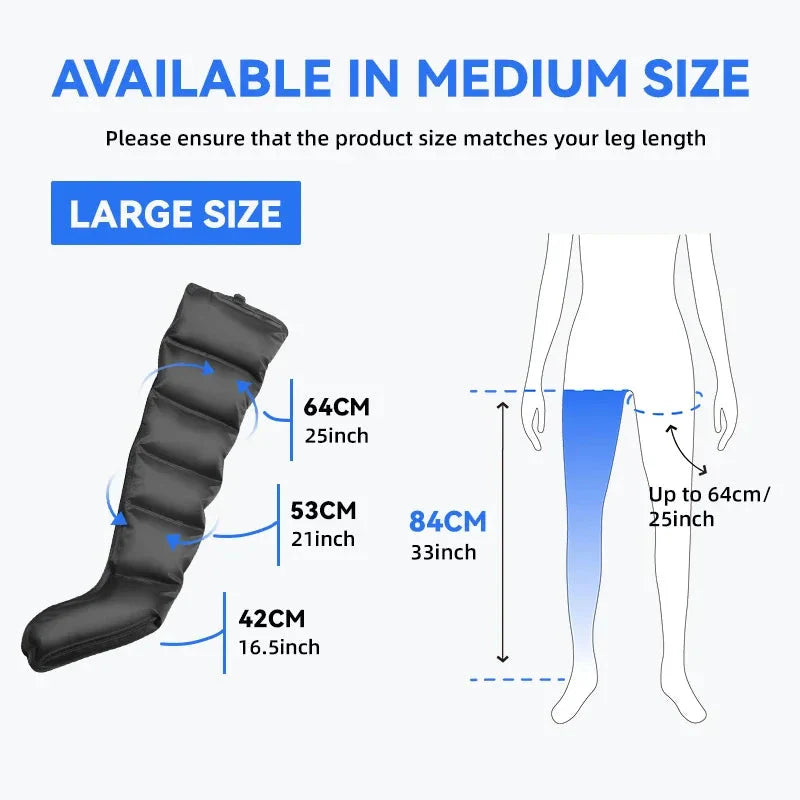 Air Compression Leg Massager with Remote | Feet, Calves & Thighs Comfort