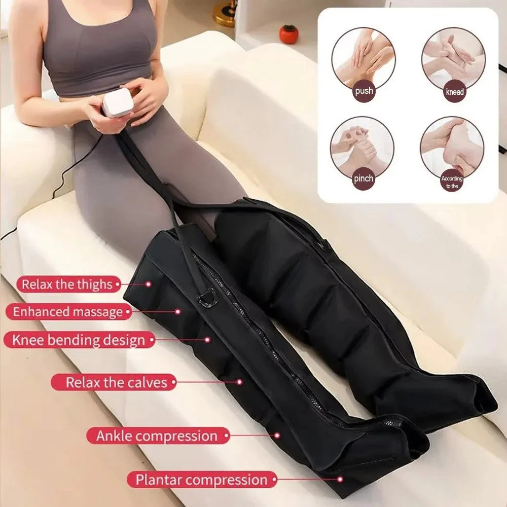 Air Compression Leg Massager with Remote | Feet, Calves & Thighs Comfort