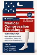 Men's Over The Calf Compression Socks | Leg Comfort & Circulation Support (1 Pair)