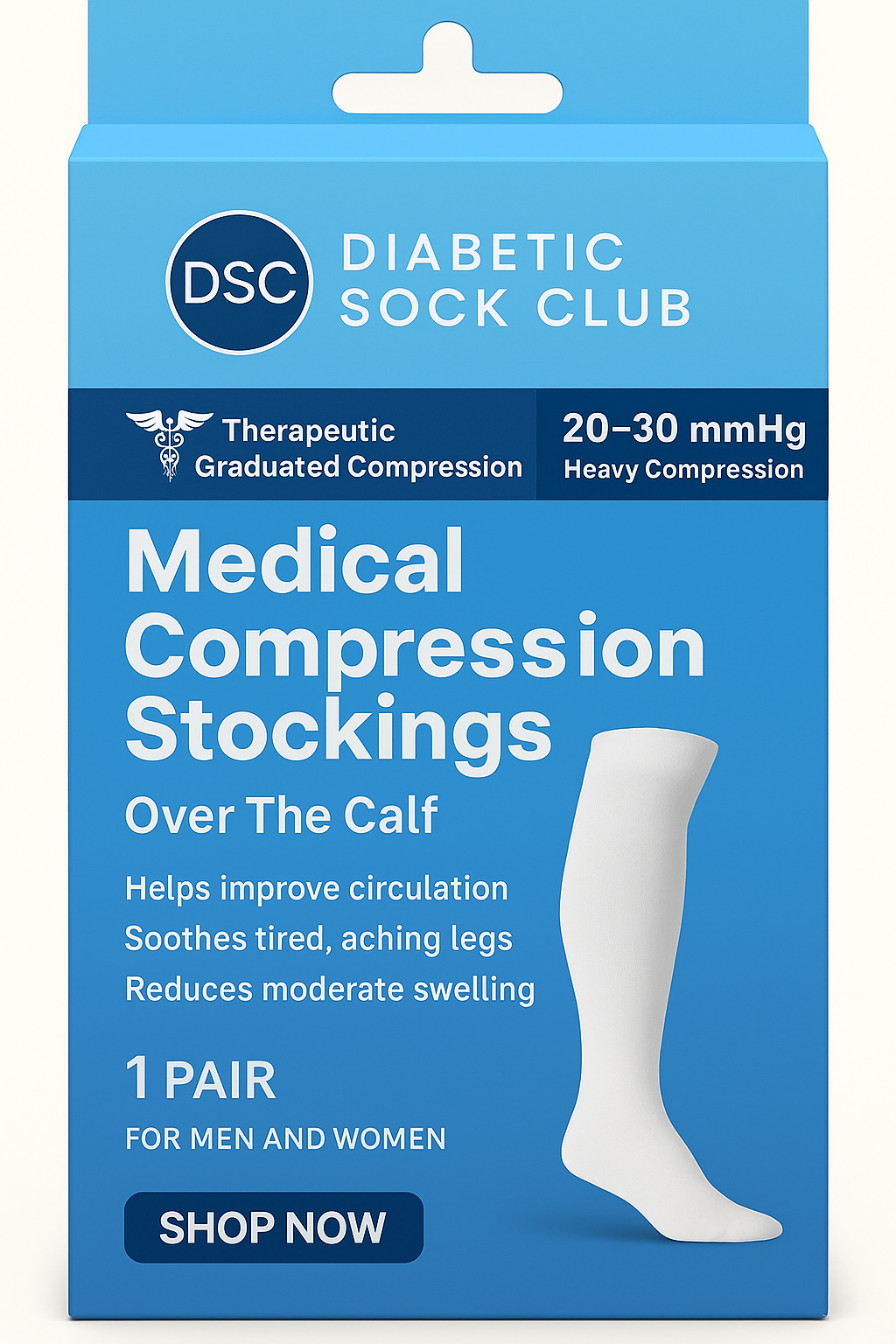 Women's Over The Calf Compression Socks | Leg Comfort & Circulation Support (1 Pair)