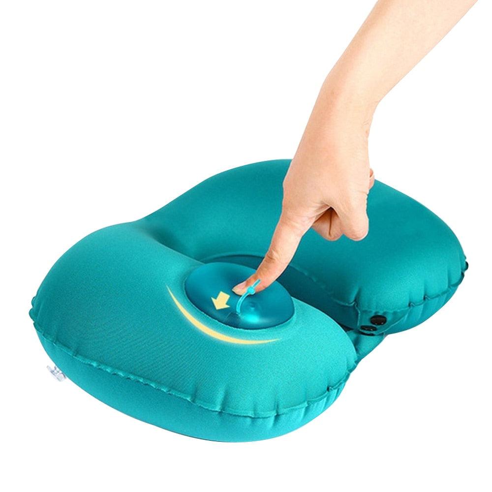Inflatable Travel Neck Pillow for Airplane & Car | Portable U-Shaped Neck Support Cushion