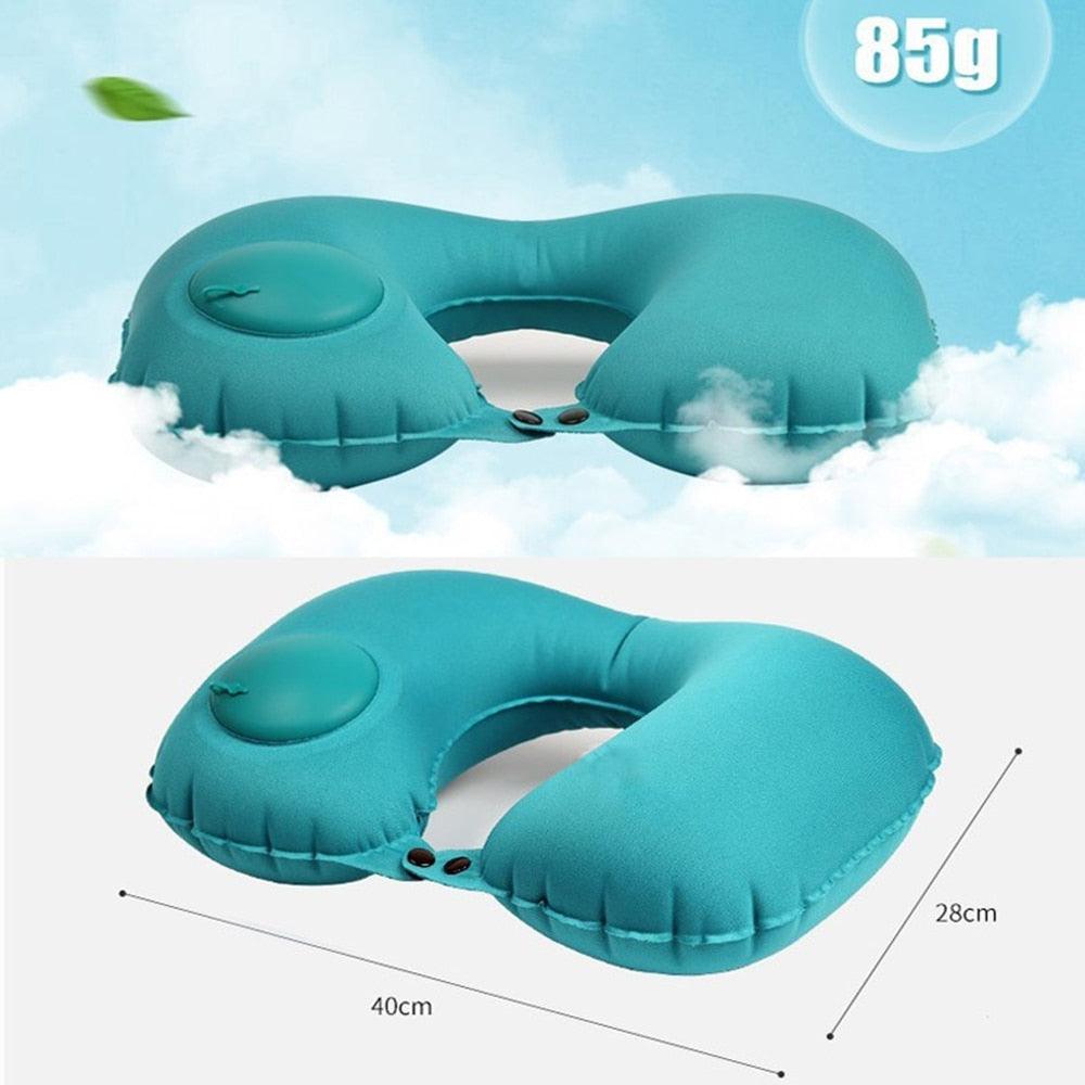 Inflatable Travel Neck Pillow for Airplane & Car | Portable U-Shaped Neck Support Cushion
